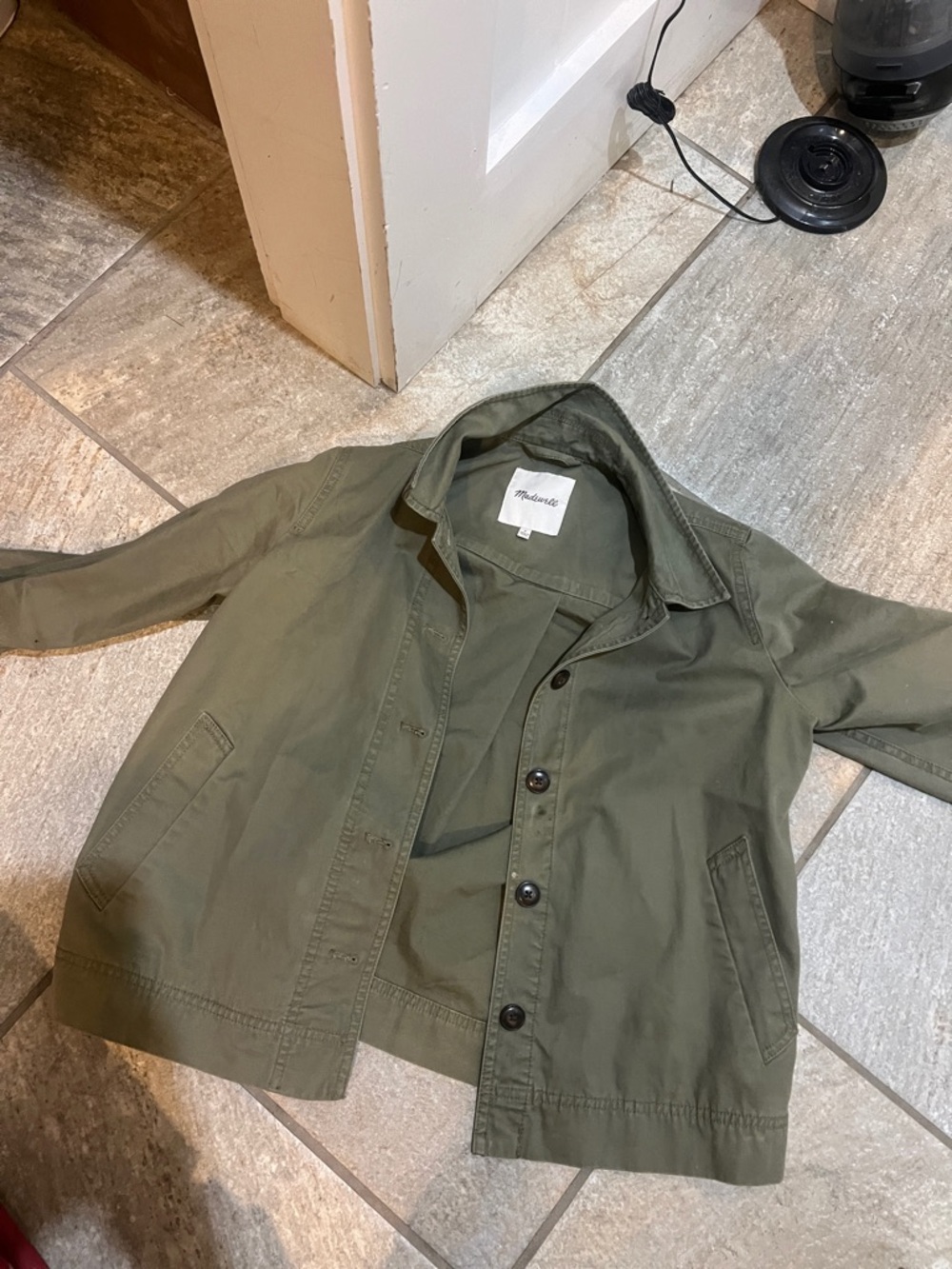 Madewell Women’s Olive Green Button-Front Utility Jacket